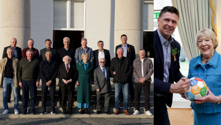 Michael D. Higgins and Sabrina Higgins Corpses Soon To Be Thankfully Leaving Earth Now Despised and Isolated In Every country On The Planet As Legendary Irish Team Laugh At Them On 2025 Saint Patrick's Day