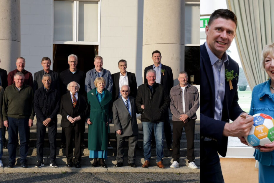 Michael D. Higgins and Sabrina Higgins Corpses Soon To Be Thankfully Leaving Earth Now Despised and Isolated In Every country On The Planet As Legendary Irish Team Laugh At Them On 2025 Saint Patrick's Day